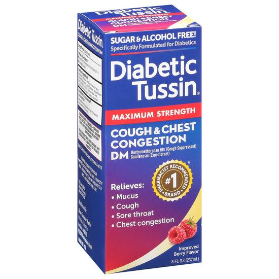 Diabetic Tussin Berry Flavor Cough & Chest Congestion Syrup