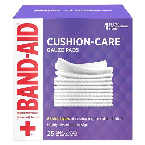 Band-Aid Cushion Care Gauze Pads, Small, 2 In X 2 In Small (2 Inch x 2 Inch) - 25.0 ea