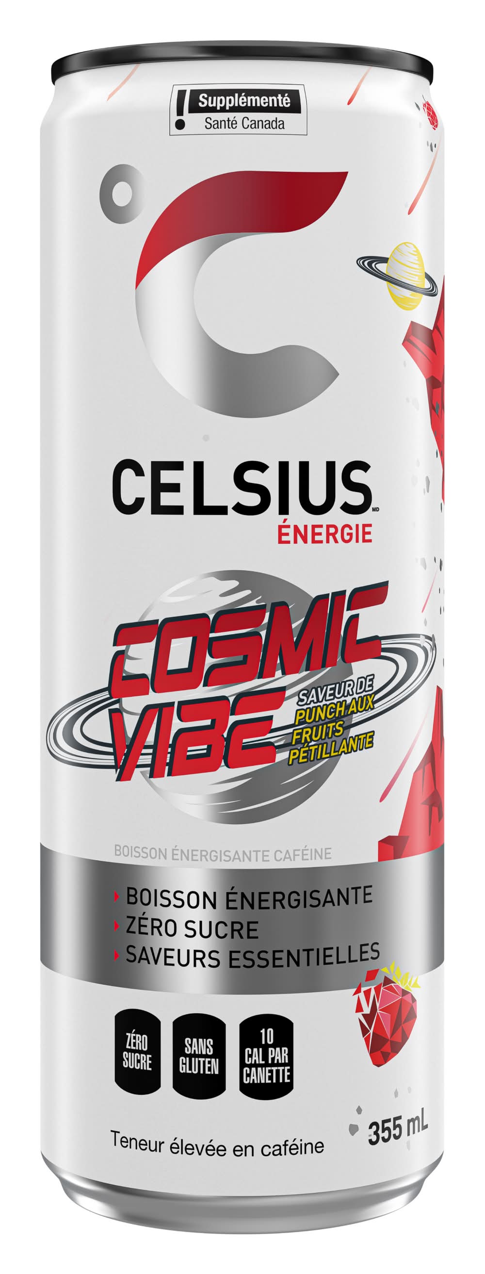 Celsius Cosmic Vibe Sparkling Energy Drink, Fruit Punch (355 ml)