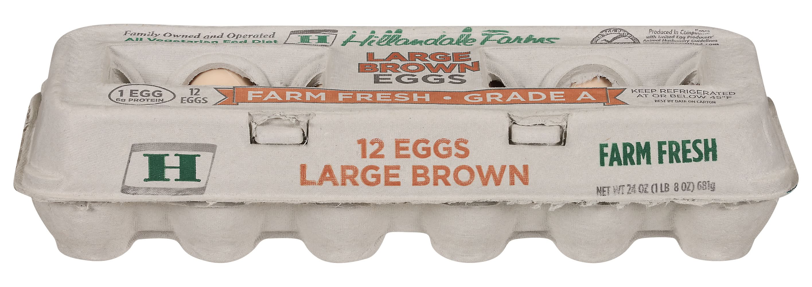 Hillandale Farms Grade a Brown Eggs, L (12 ct)
