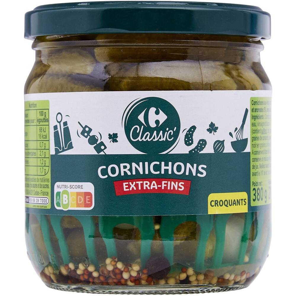 Carrefour - Cornichons extra fins (380g)