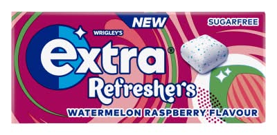 Extra Watermelon Raspberry, Refreshers Sugarfree Chewing Gum (7 pack)