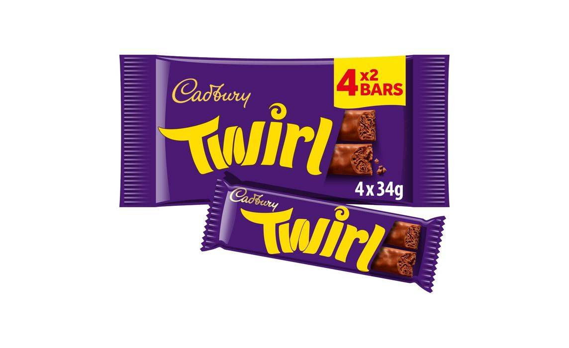 Cadbury Twirl Chocolate Bar 4 Pack 136g (371177)