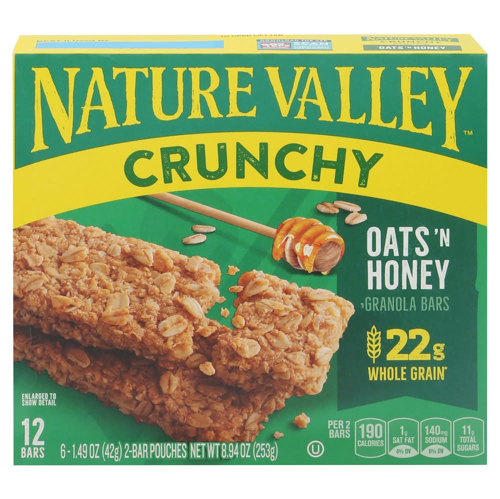 Nature Valley Crunchy Granola Bars, Oats 'N Honey (8.94 oz, 12 ct)