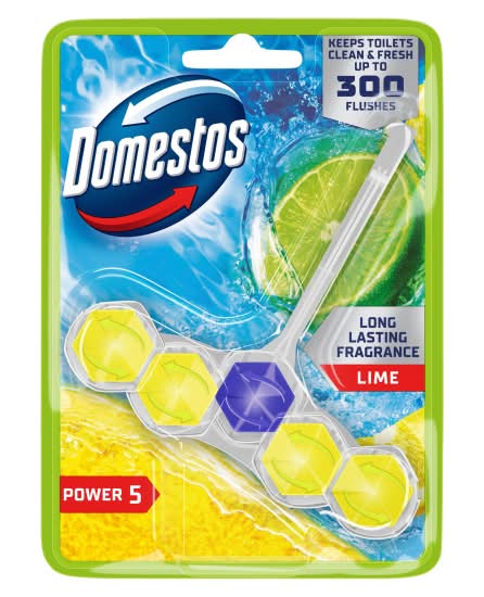 Domestos Lime, Power 5 Toilet Rim Blocks (50g)
