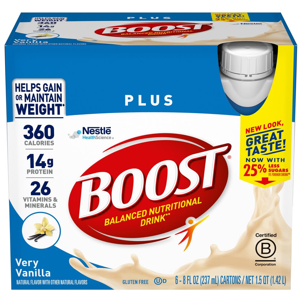 Boost Balanced Nutritional Drink, Very Vanilla (6 x 8 fl oz)