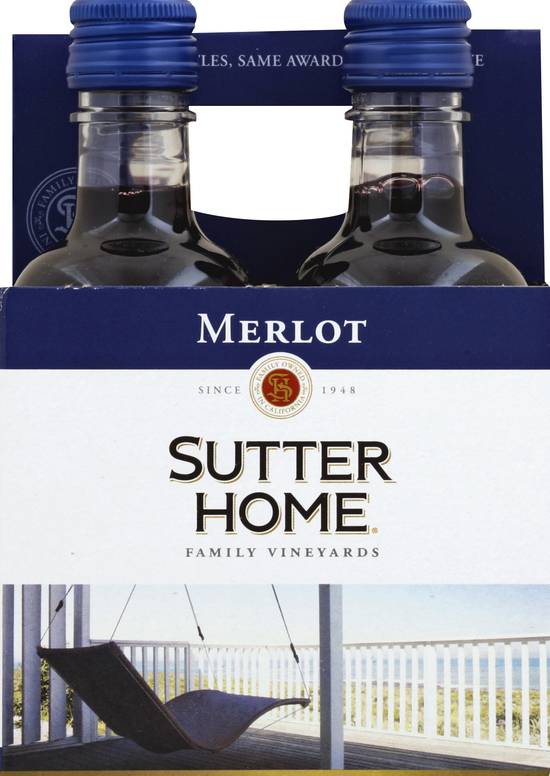 Sutter Home Fruity Merlot Wine (4 ct, 187 ml)
