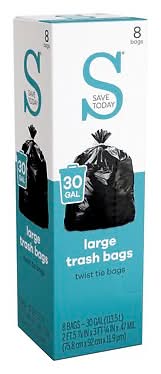 Save Today Twist Tie Trash Bags 30 Gal, L (8 ct)
