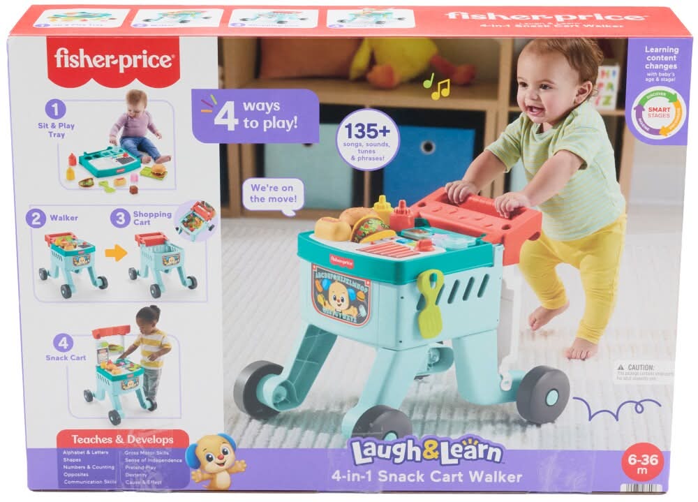 Laugh & Learn Toddler Sit Stride & Serve Food Cart Walker (14 ct)