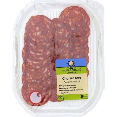 Chorizo fort filière qualité carrefour - la barquette de 90g