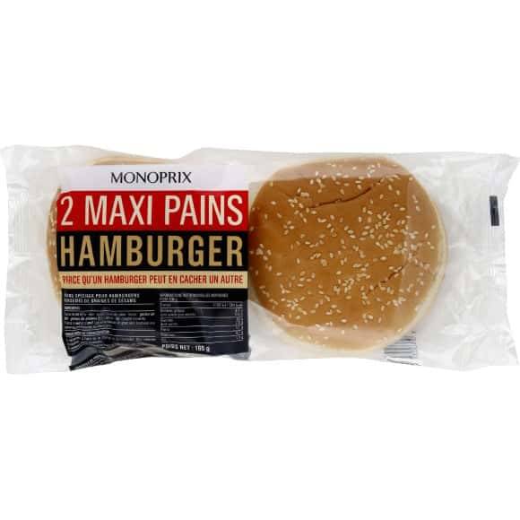 Monoprix Maxi Pains Hamburger Le Paquet De 2, 165G