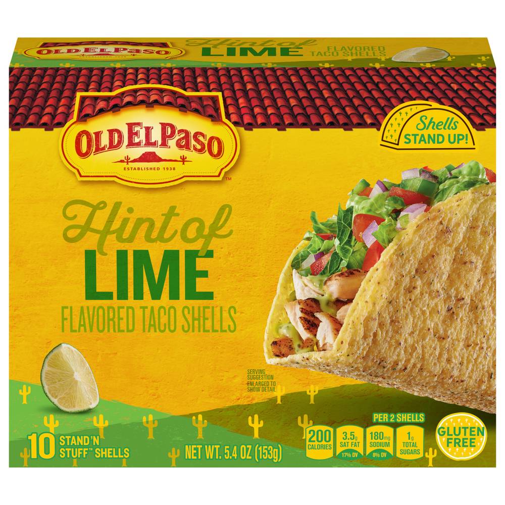 Old El Paso Stand 'N Stuff White Corn Taco Shells With Lime (5.4 oz)