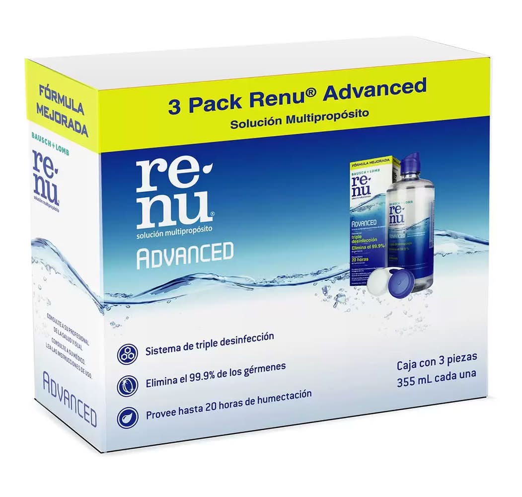 Bausch + Lomb · Renu solución multipropósito para lentes de contacto (3 un)