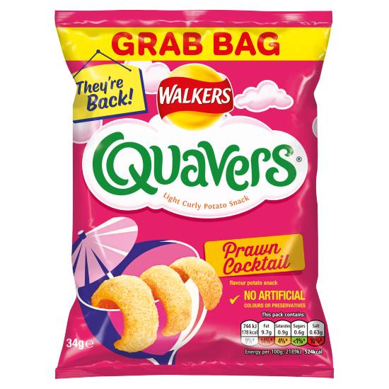 Walkers Quavers Prawn Cocktail Snacks Crisps (34g)