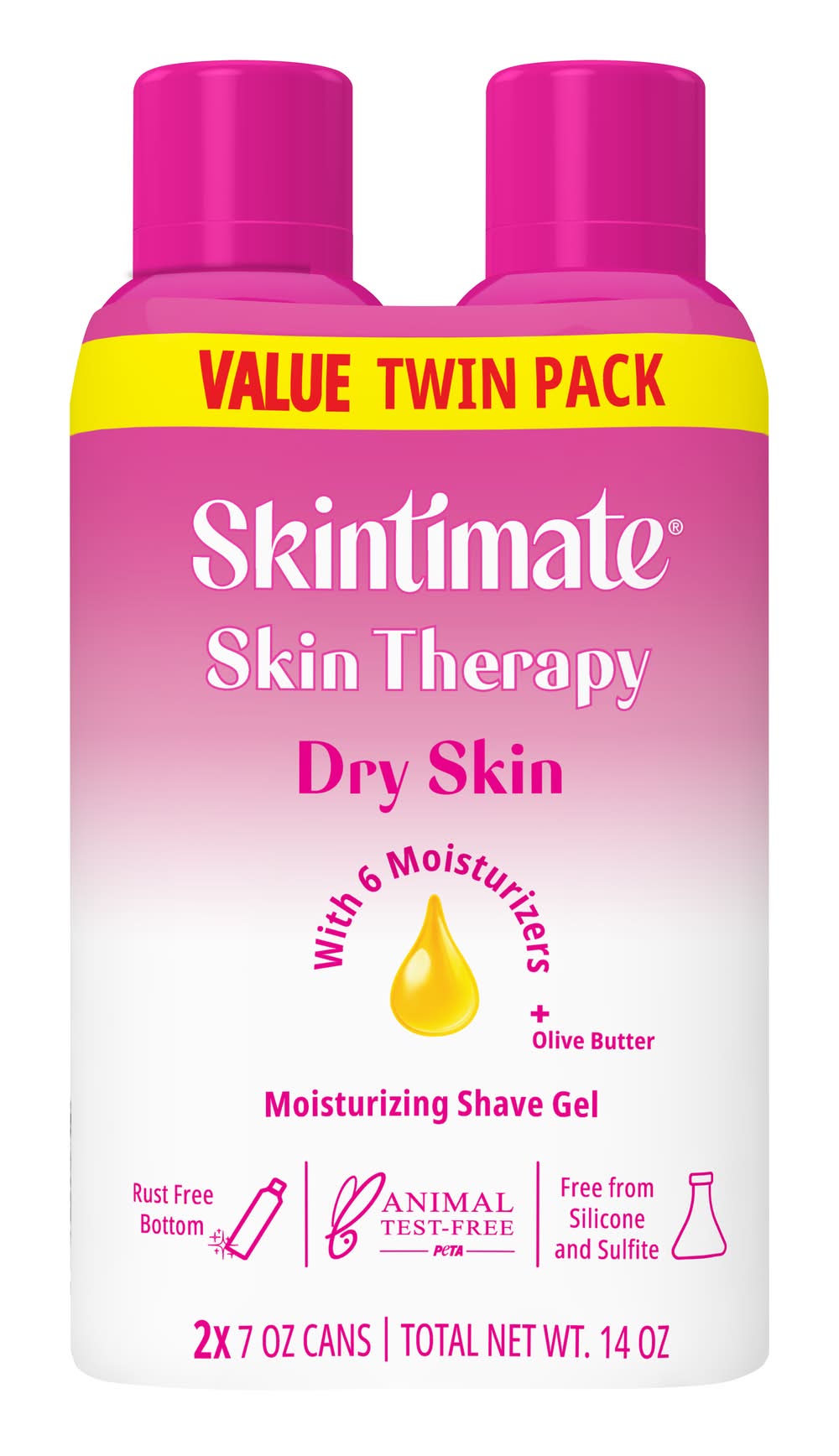 Skintimate Skin Therapy Dry Skin Shave Gel Twin pack (14 oz)