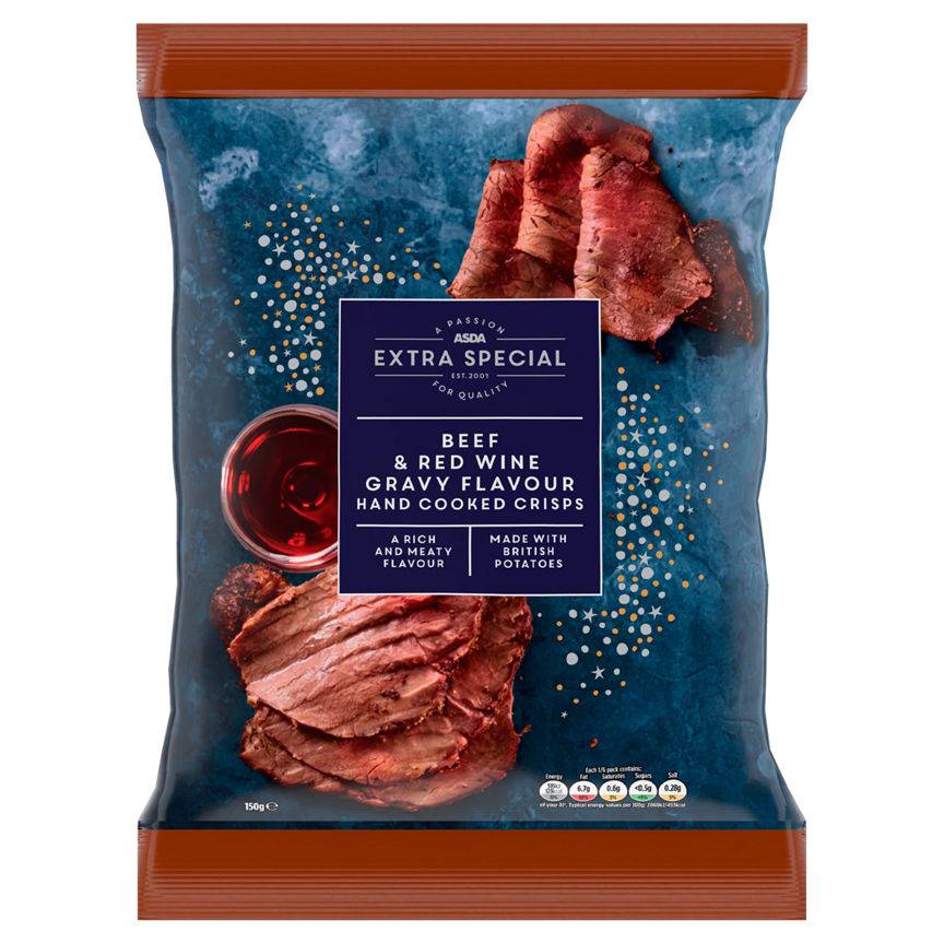 ASDA Beef & Red Wine Gravy, Extra Special Hand Cooked Crisps (150g)