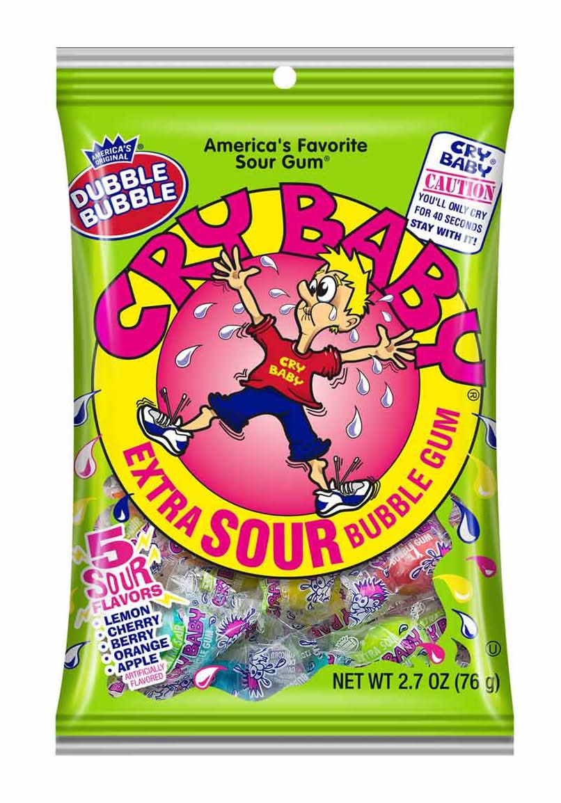 Dubble Bubble Cry Baby Extra Sour Bubble Gum 2.7 Oz