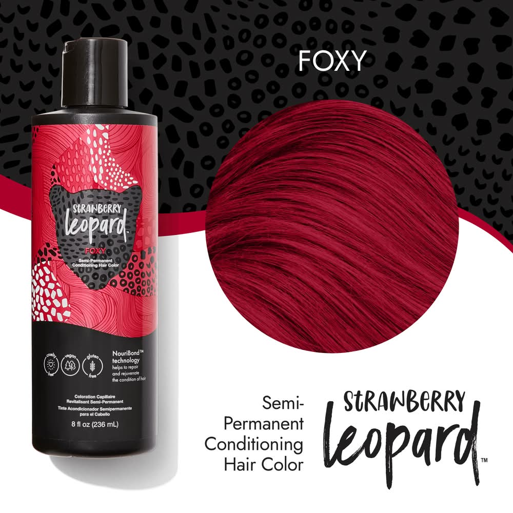 Strawberry Leopard Semi Permanent Conditioning Hair Color, Foxy (8 fl oz)