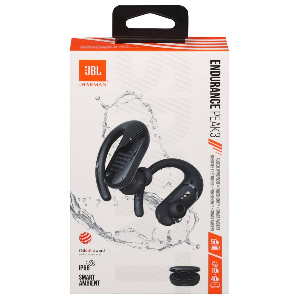 JBL Endurance Peak Wireless Earbud Headphones, Black