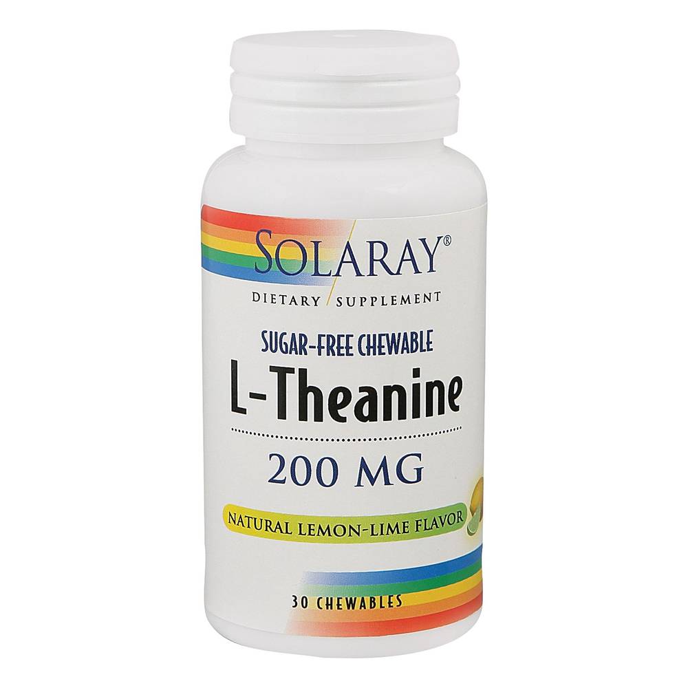 L-Theanine - Anti-Stress Formula - Natural & Sugar-Free Lemon-Lime (30 Chewables)