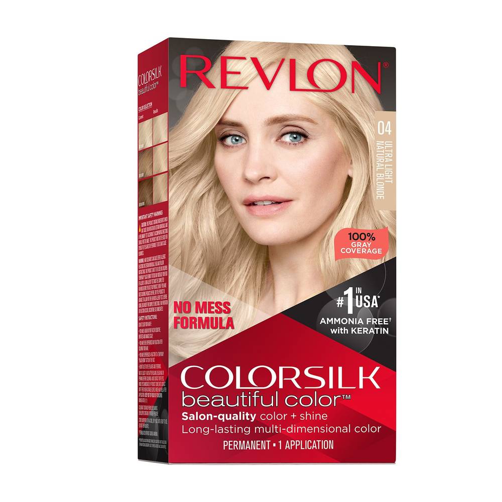 Revlon Colorsilk Beautiful Color Permanent Hair Color, 004 Ultra Light Natural Blonde