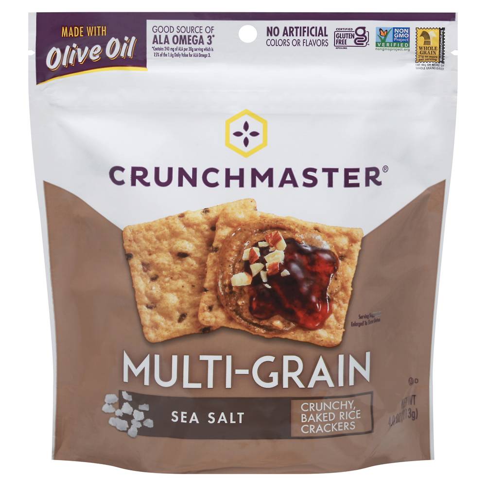 Crunchmaster Multi-Grain Sea Salted Crunchy Baked Rice Crackers (4 oz)