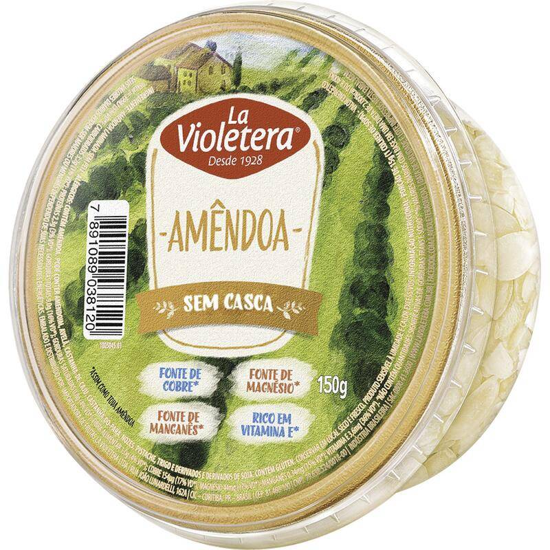 La violetera amêndoa natural sem casca (150g)