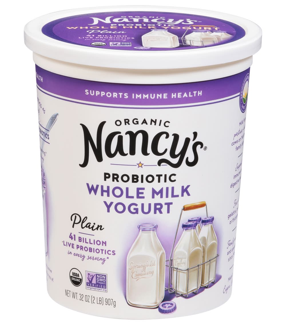 Nancy's Organic Plain Probiotic Whole Milk Yogurt (32 oz)