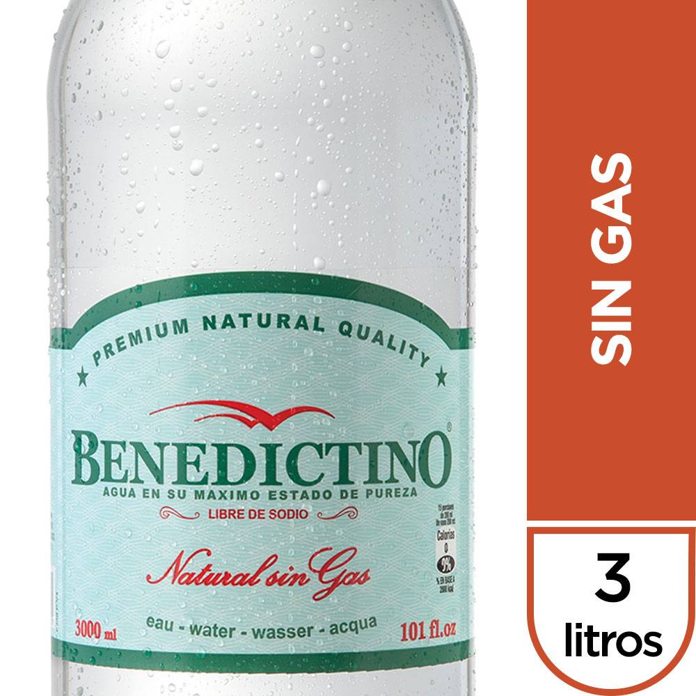 Benedictino agua purificada sin gas (3 l)