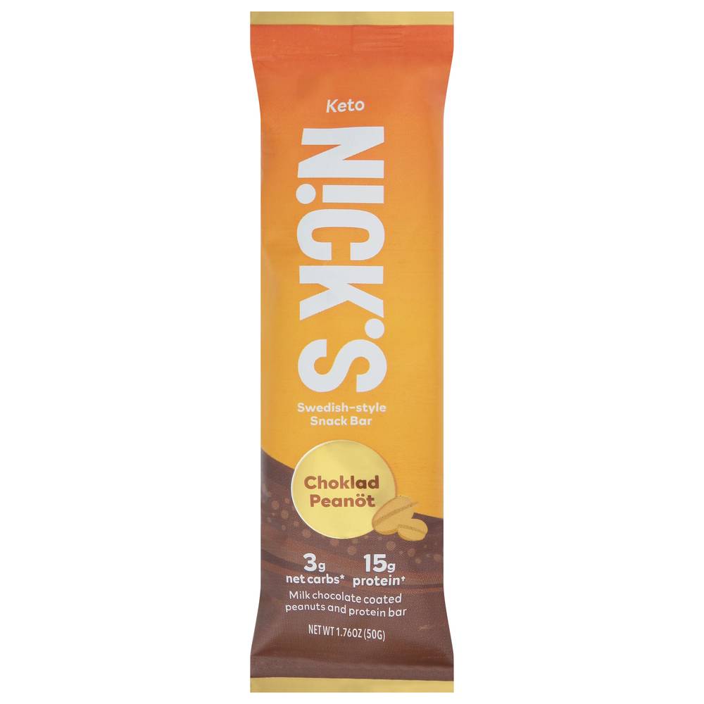 N!CK'S Keto Swedish Style Snack Bar, Choklad Peanot (1.76 oz)