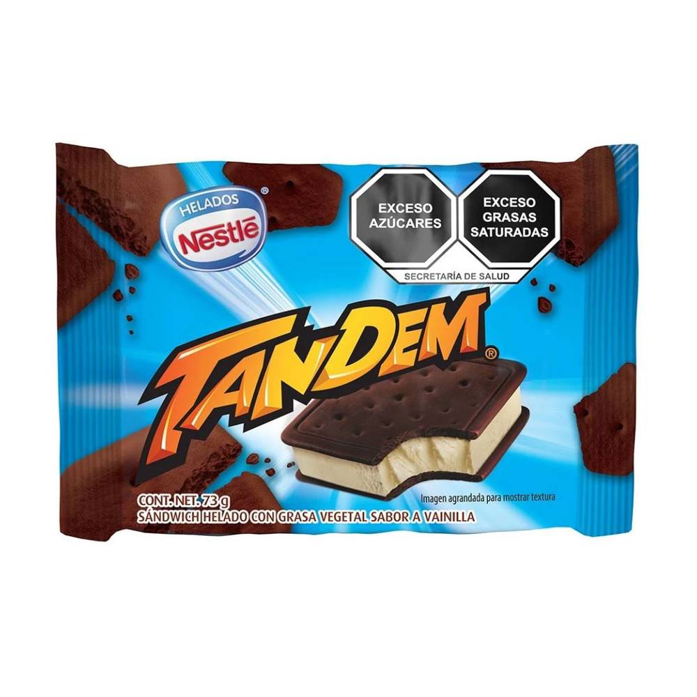 Helados nestlé sandwich tandem sabor vainilla (bolsa 73 g)