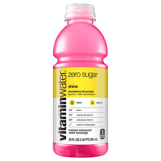 Vitaminwater Zero Sugar Shine Strawberry Lemonade Water Beverage (20 fl oz)
