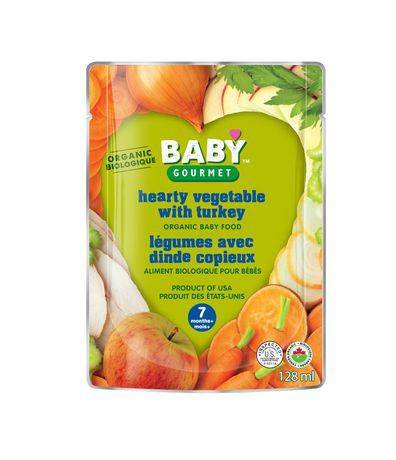 Baby gourmet baby gourmet foods inc légumes avec dinde copieux biologique (128 ml) - organic hearty vegetables with turkey (128 ml)