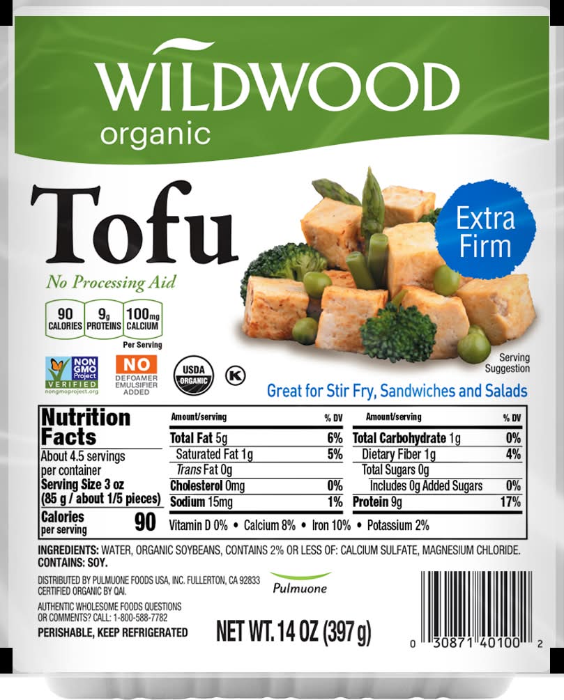 Wildwood Organic Extra Firm Tofu With Sprouted Soybeans (14 oz)