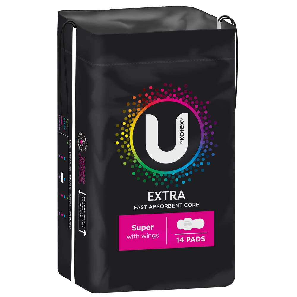 U By Kotex Extra Pads Super With Wings