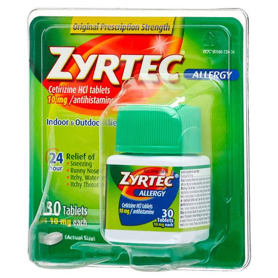 Zyrtec 24-Hour Allergy Relief Tablets 30ct