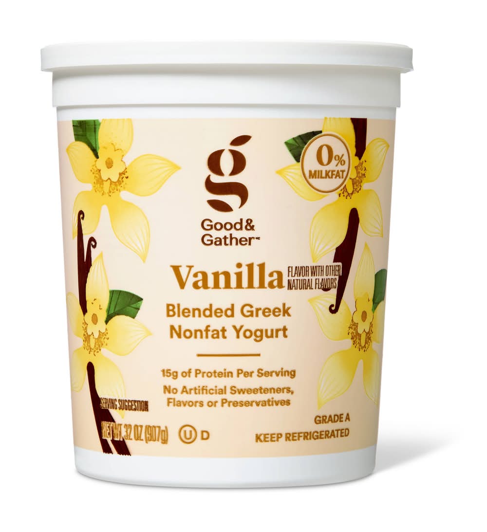 Good & Gather Blended Greek Nonfat Yogurt, Vanilla (32 oz)