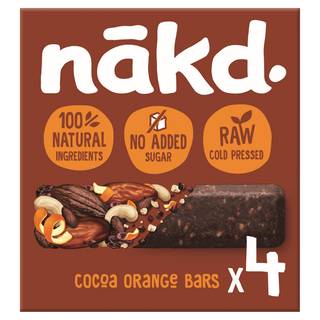 Nakd Raw Fruit & Nut Bars Cocoa Orange 4 x 35g