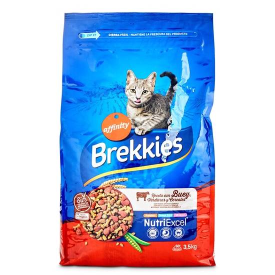 Alimento para Gatos Receta con Buey Brekkies Bolsa (3.5 kg)