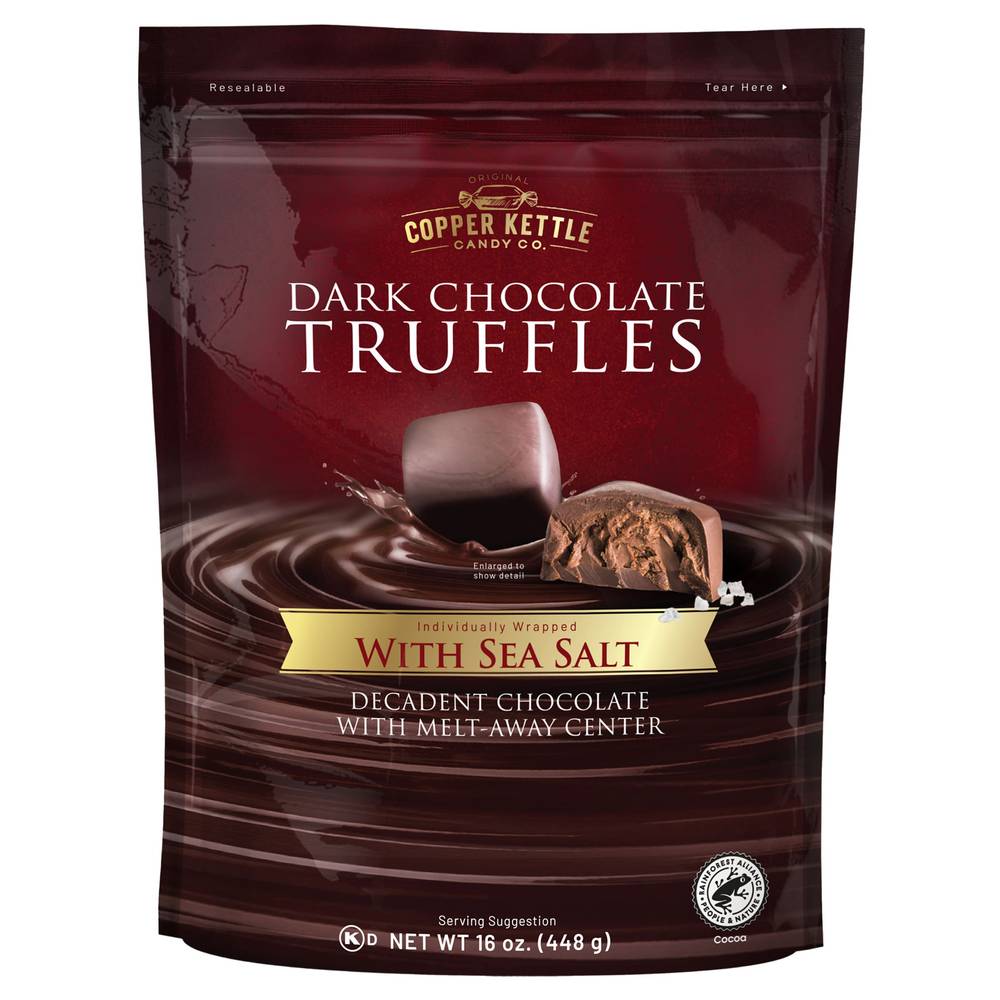 Copper Kettle Candy Company Dark Chocolates Sea Salt Truffles, 16 oz