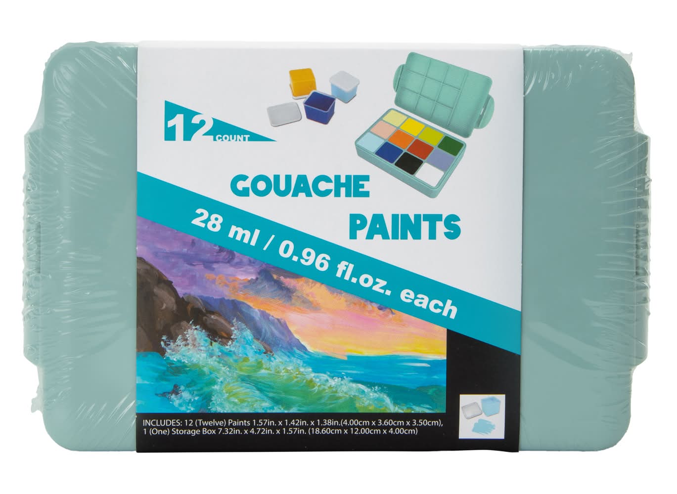 Travel Gouache Paint Set 12-Count Green