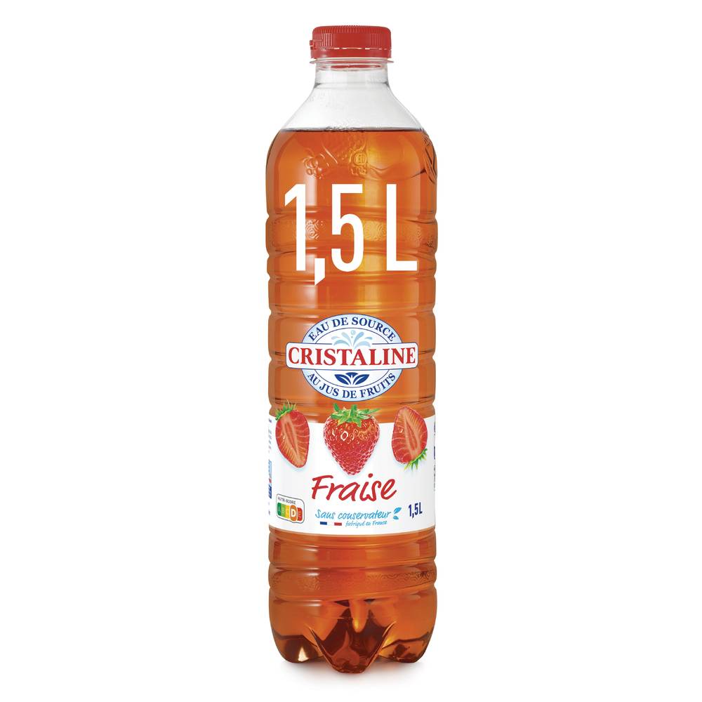 Cristaline - Eau de source au jus de fruits, fraise (1,5L)