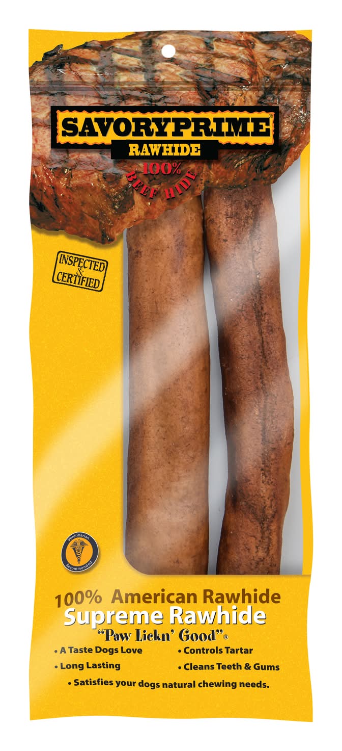 Savory Prime Beef Flavor Medium Adult Rawhide Bone Beef Rawhide 10 In. L 2 Pk