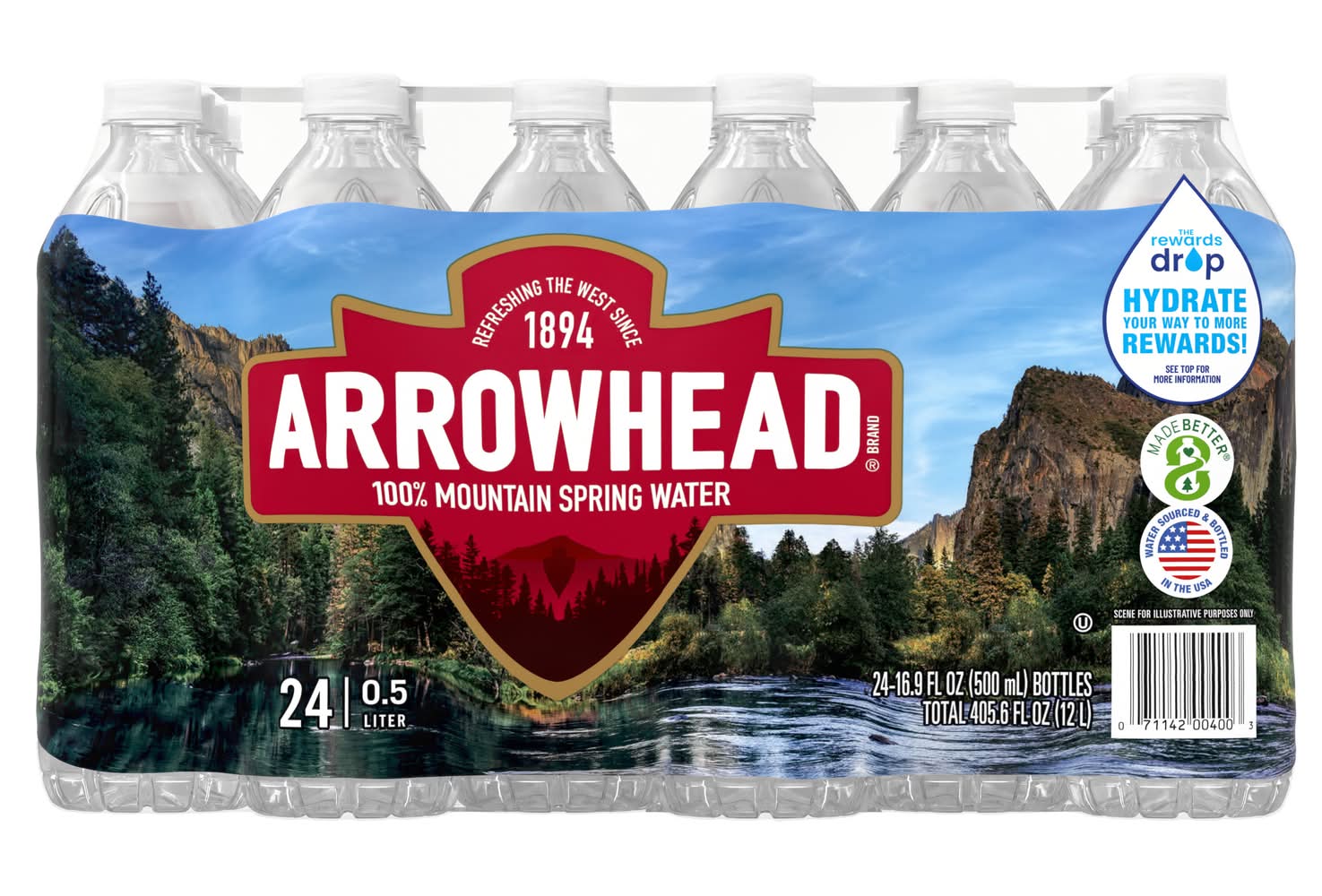 Arrowhead 100% Mountain Spring Water (24 x 16.9 fl oz)