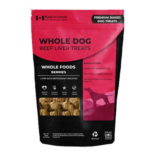 FoleyDog Treat Whole Dog Beef Liver Treats Berries (380 g)