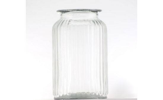 George Home Clear Ribbed Vase Each