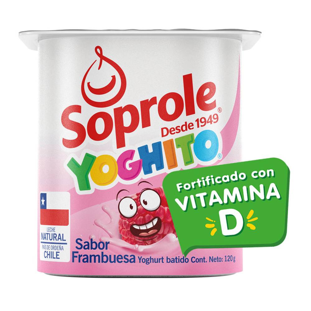 Soprole yoghito yoghurt batido sabor frambuesa (pote 120 g)
