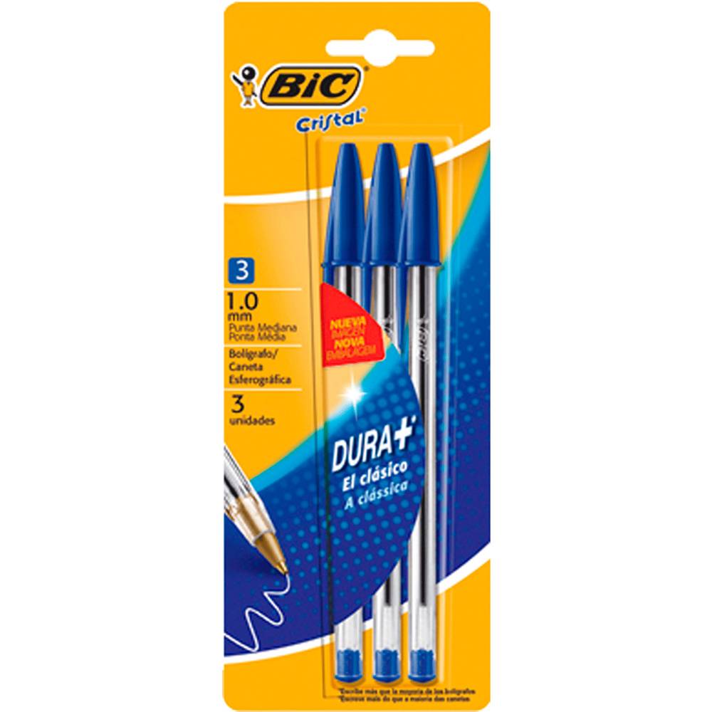 Bic bolígrafo cristal azul (display 3 u)