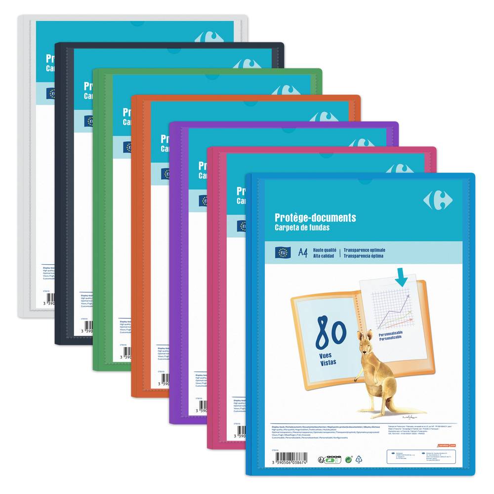 Carrefour - Protège documents pochettes (a4/coloris assortis)