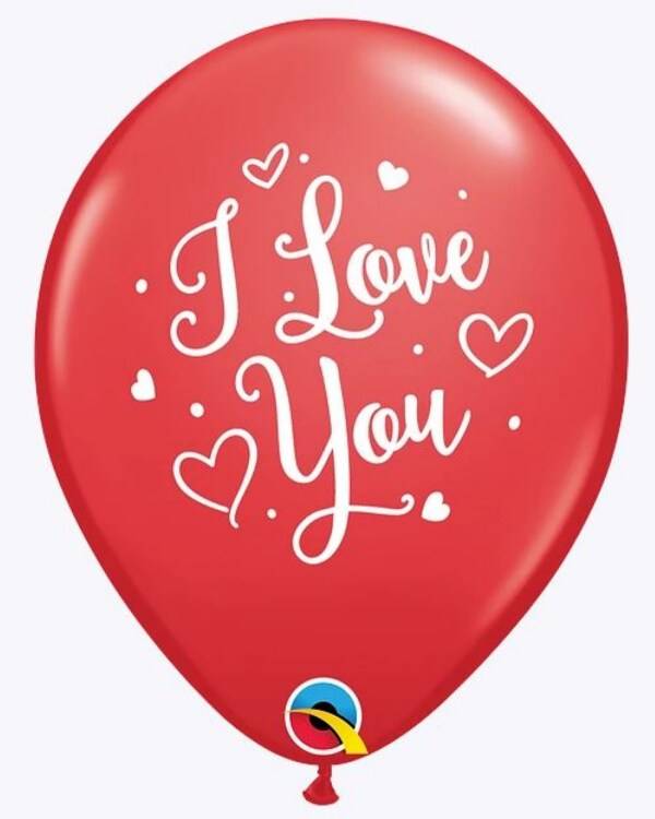 11" I Love You Imprint Latex Balloon.
